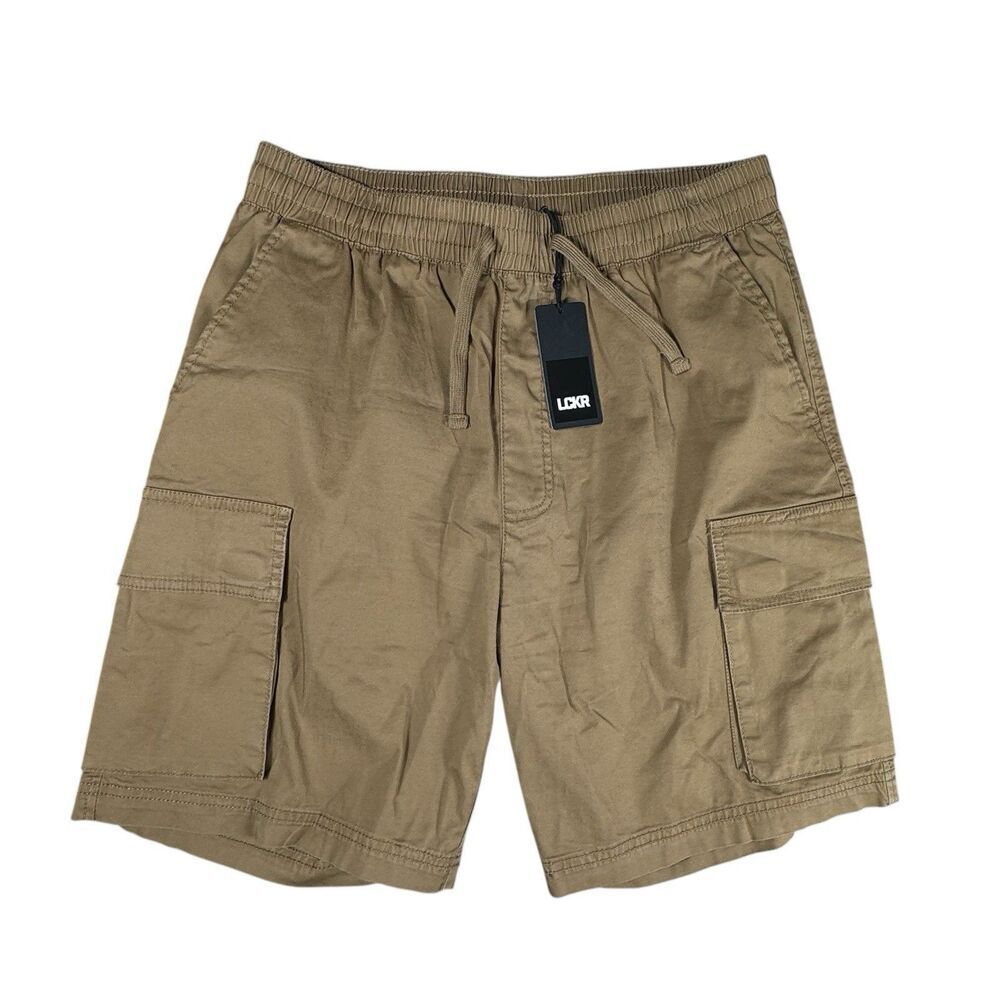 LCKR Size Medium Mens Utility Cargo Shorts Drawstring Pull On Comfort